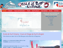 Tablet Screenshot of ecole-surf-uhaina.com